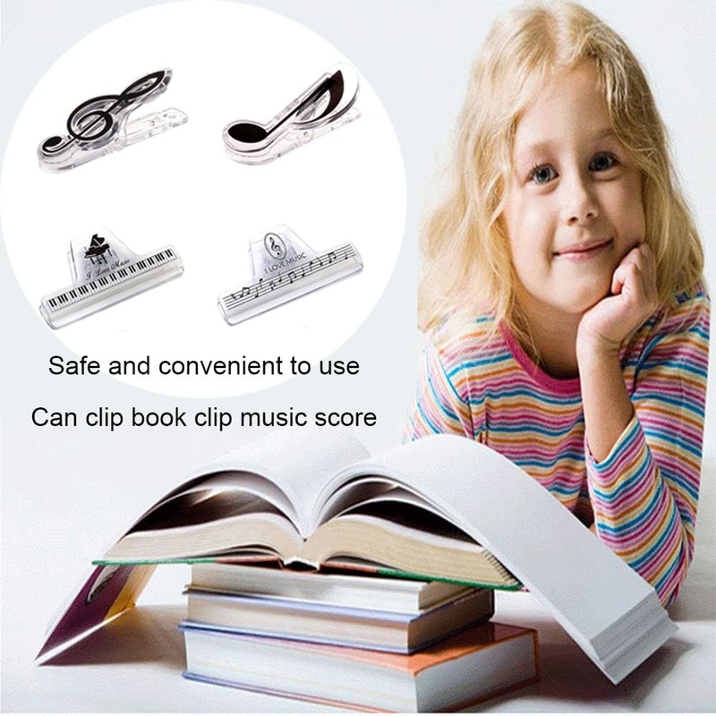 4 Pack Sheet Music Holder Clip Piano Music Stand Universal