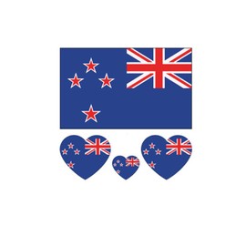 ZPDNURZL 10 Sheets New Zealand Flag Tattoos Stickers 40 Pcs Waterproof Sweat Sports National Flag Removable Fake Tattoos