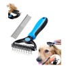 Cepillo peina deslanador para perro o gato autolimpiante color azul