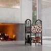 Fire Beauty Fireplace Firewood Log Rack 5-Piece Storage Logs Holder