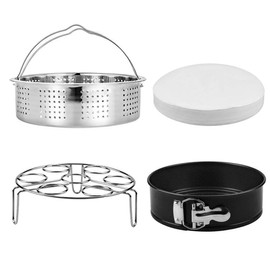 Cesta para vaporera, soporte para huevos, molde para tartas antiadherente de 7.0 in, 50 piezas de papel para tartas para accesorios instantáneos, rejilla para vaporera de alimentos vegetales. Olla de 5,6,8 qt de presión