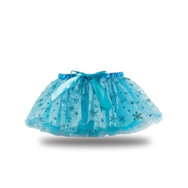Girls Colorful Snowflake Layered Ribbon Tiered Ballet Lined Tutu Skirt with Hair Bows (X-Snowflake,Large)