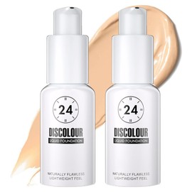 Pack of 2 Foundation Colour Changing, Colour-Changing Foundation for Mature Skin, Foundation for Mature Skin, Colour Changing Foundation, Hides Wrinkles and Fine Lines, Suitable for All Skin Types