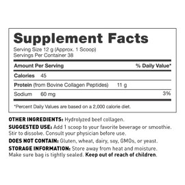 Amy Myers MD Collagen Protein Powder - Type 1 & 3 Collagen - Bovine Collagen to Support Healthy Hair, Skin & Nails - Gluten-Free, Dairy-Free & Non-Soy - 16.08 oz (38 Servings)