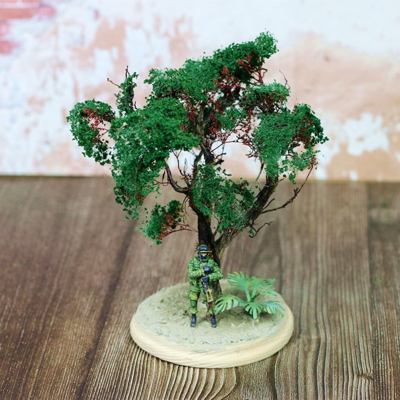 Attuslla Tree Powder Model Green Plant Tufted for DIY Model