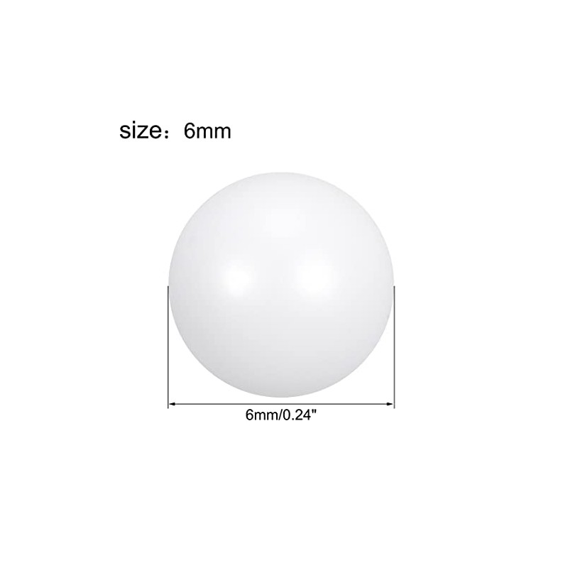 sourcing map PTFE Ball, 6 mm Diameter, Floor Ready, Diaphragm