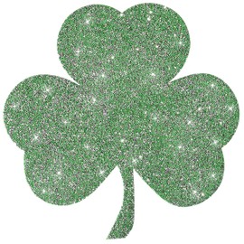 Cumouna Green Placemat, Sparkle Glitter Rhinestones Table Mat Crushed Diamond Shamrock Table Placemat 16inch for St. Patrick's Day Home Kitchen Dinning Decorations