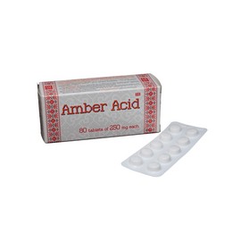 FARMAKOM Succinic Acid (Amber Acid) 80 tabs/0.25g with Vitamin C (80)