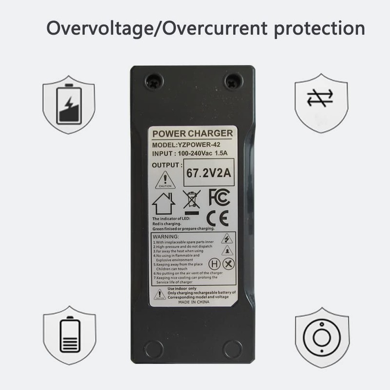 67.2V 2A Adapter Charger Power Supply for 16S 60V Li-ion