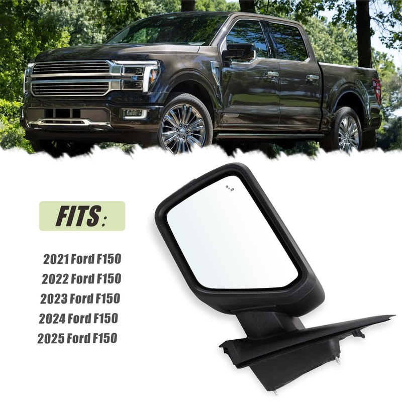 Left Driver Side Mirror Compatible With 2021-2026 Ford F150 With
