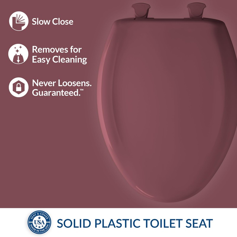 Bemis Classic Colors Slow Close Toilet Seat, Easy Clean Hinges