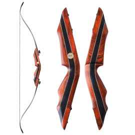 PMZ Archery Fiberglass Recurve Bow for Hunting with Steel Point Arrows 60inch 20-55lbs Draw Weight-Sport ArcheryColor: Reddish-brown 20lbs