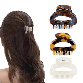 Pinzas para El Cabello para Mujer, Pinzas Pequeñas de 4,5 Cm(1,77") Pinzas Francesas Antideslizantes de Acetato, Accesorios para El Cabello Semirecogi