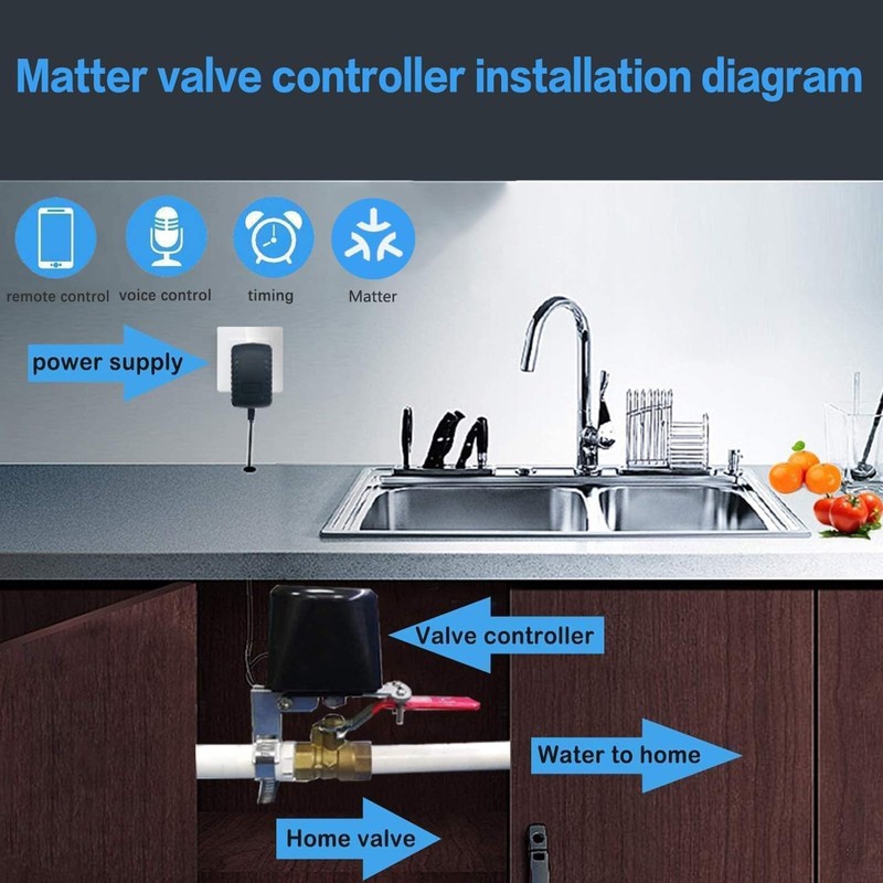 Jinvoo Matter Smart Water Valve, Matter Valve, Electric Smart Valve,