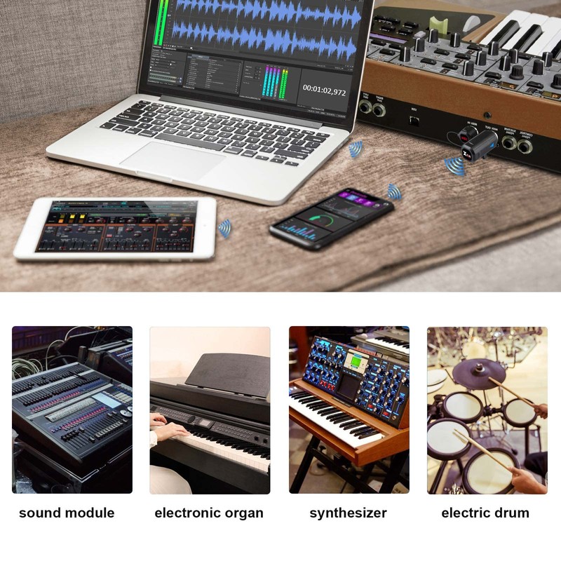 Xvive MD1 Wireless MIDI Bluetooth 5 Adapter - MIDI Split/Merge