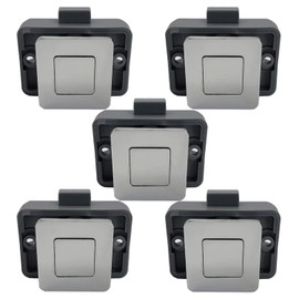 MTSmart RV Metal Cabinet Locks, Metal Push Button, Square Cabinet Latch for RV Motorhome Camper Truck Caravan Van Yacht Boat Marine, Camper Cupboard Knob RV Cabinet Latches (Chrome 5PC)