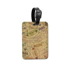 WIRESTER PU Leather Luggage Tag Name Tag Bag Tag for Travel Suitcase Baggage Luggage - Passport Custom Stamps