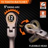 Qnkaa Flexible Ratcheting Wrench Set 12pcs Metric 8-19mm Flex-Head Spanner