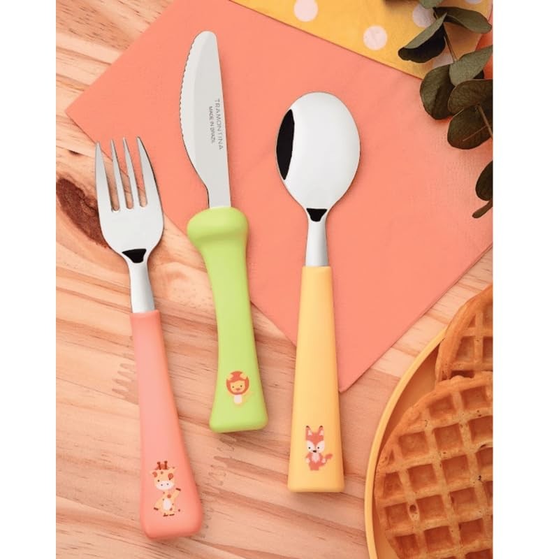 Tramontina Kids Spoon & Fork Set Baby Friends Cutlery Kids