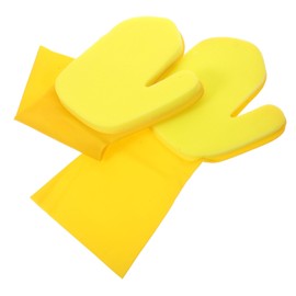 KICHOUSE 2pcs Reusable Sponge Latex Cleaning Gloves for Household Dishwashing Slip Kitchen and Bathroom Use for Washing Plates and Dishes