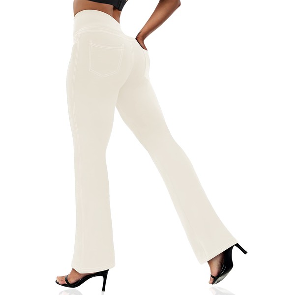 VOOVEEYA Women's Bootcut Leggings - Bootleg Yoga Pants Flare with