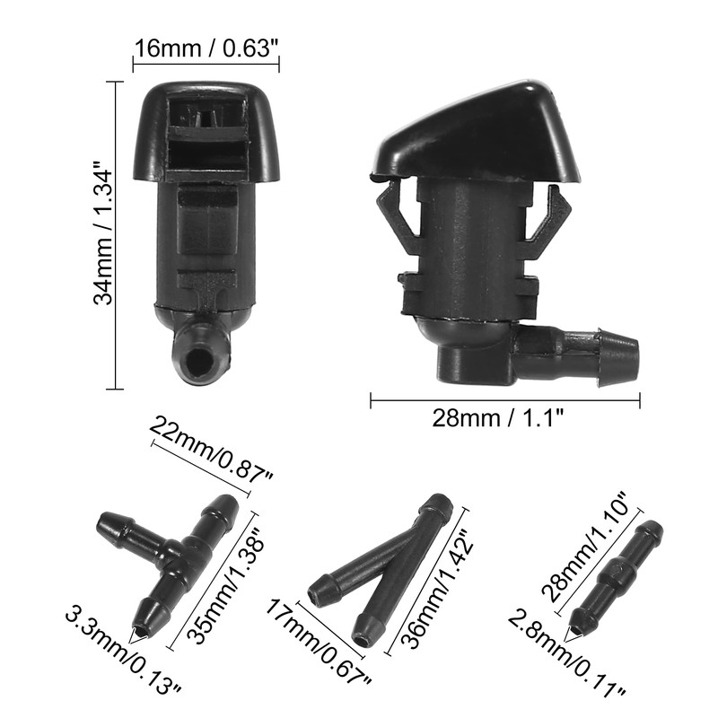 ACROPIX Front Windshield Wiper Nozzles Kit for Lincoln MKX with