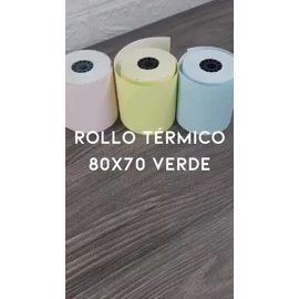 10 Rollos Papel Térmico 80x70 Color Verde Impresora 80mm Color Verde claro