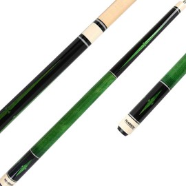 Pearson Cues Players Series Pool Cue Stick,18-21 oz, 58" Maple Wood Pool Cue with 5/16 x 18 Implex Joint, Tiger Everest Pro Tip, Low-Deflection Shaft Professional Billiard Cue,21oz, Green
