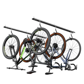 Ultrawall Ceiling Bike Rack for Garage, Indoor Bike Hanger with 6 Adjustable Bike Hooks for up to 3 Bikes (Horizontally), 6 Bikes (Vertically)