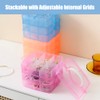 FOREVERIE Stackable 3 Tier 18 Grids Clear Plastic Storage Box