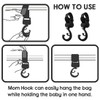 XURJUMI Pack of 4 Pram Hooks, Bag Hooks, Pram Hooks
