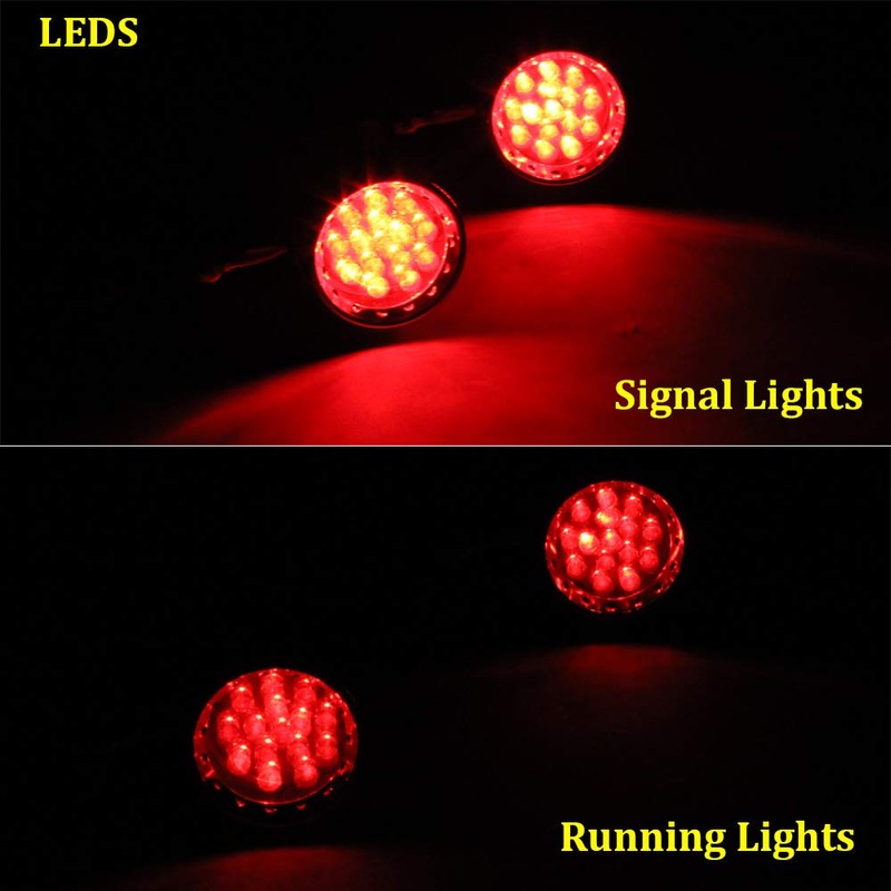 Red CNC Motorcycle Bullet LED Turn Signal Lights Blinker Indicator