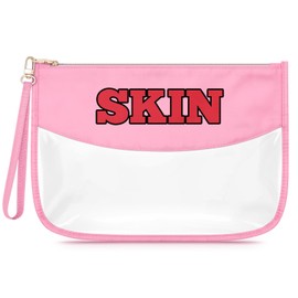 Clear Skin Care Makeup Bag Zipper Toiletry Pouch for Women Funny Birthday Christmas Graduation Gifts for Teens Girls Niece Travel Cosmetic Bag Friendship Thanksgiving Gifts for Women Friends