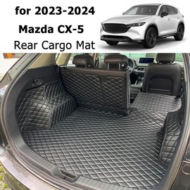 7DEEKEI Cargo Mat for 2023-2025 Mazda CX-5 Trunk Mat and Rear Backrest Mat CX5 Cargo Liners All Weather Anti-Slip