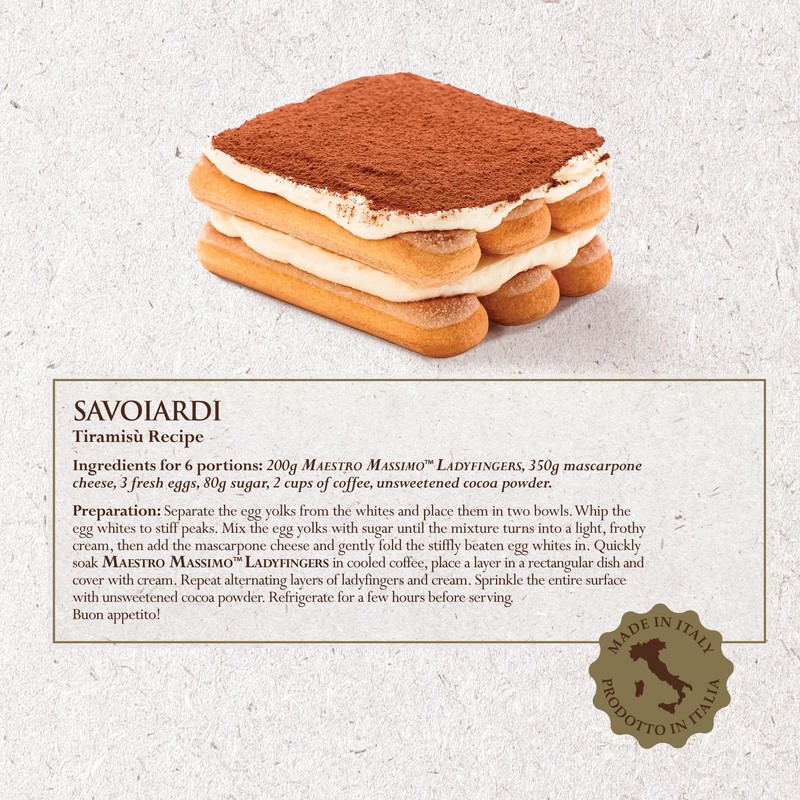 Maestro Massimo Savoiardi Ladyfingers - Classic Italian Lady Finger Cookies