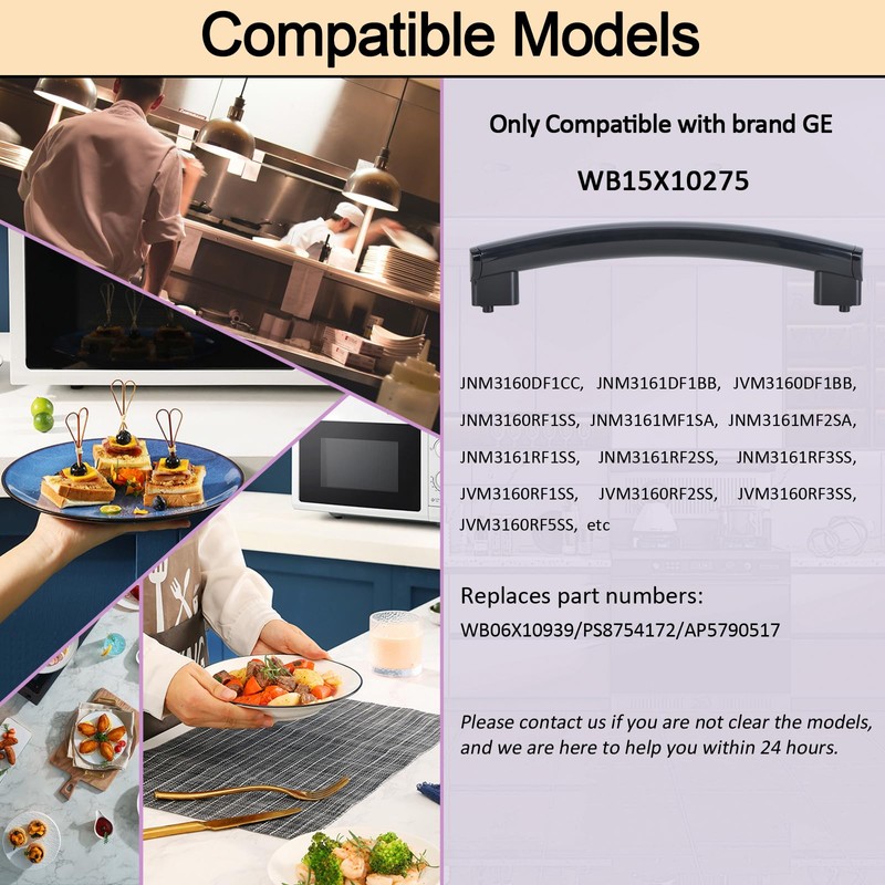 Upgrade Black WB15X10275 Microwave Oven Door Handle, Only Compatible with