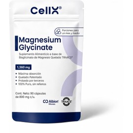 Cellx Magnesio Glicinato Quelado Traacs Albion Cápsulas Porciones Suplemento Alimenticio Adultos Suministro Días