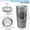 Chess Silver Tumbler 20oz - I Only Speak Chess -