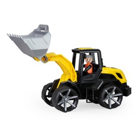 Lena 04512 TRUXX, Construction Approx. 37 cm, Robust Wheel Loader with Functional Shovel and Fully Articulated Figure, for Children from 2 Years, Toy Vehicle, Yellow/Black