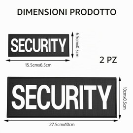 2 PCS patch security riflettente con alta visibilità per vest gilet tattici imbragatura cane zaini ed equipaggiamento professionale security toppa riflettente sicurezza bande riflettenti nastro