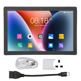 10.1 Inch Tablet for Android 10.1 8 Core CPU 6GB RAM 128GB ROM 2.4G 5G WIFI 4G Network 5000mAh FHD Tablet UK Plug Black