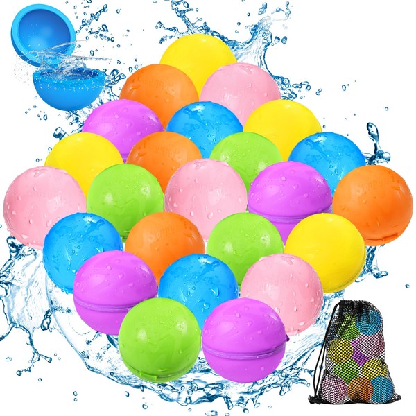 SOPPYCID Reusable Magnetic Water Balloons, Silicone Self Sealing Water Balls,