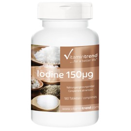 Iodine Tablets 150 mcg 180 Tablets For 6 Months Vegan Potassium Iodine Vitamintrend®