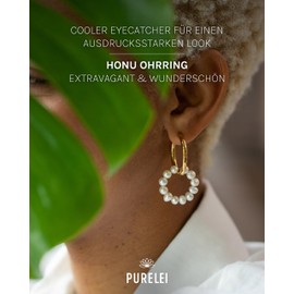 Purelei® Honu Earrings, Hoop Earrings for Women with Pearl Pendants, Waterproof Stainless Steel Earrings and Freshwater Pearls, Gift for Women, Stainless Steel, No Gemstone