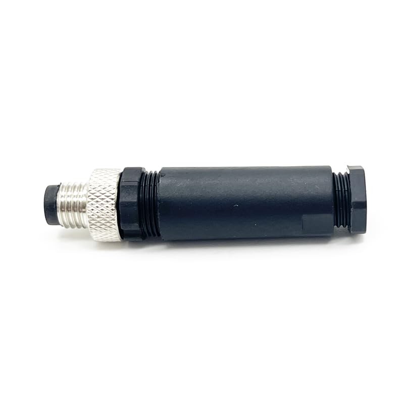 Pack of 5 M8 3-pin plug round connectors, on-site mounted