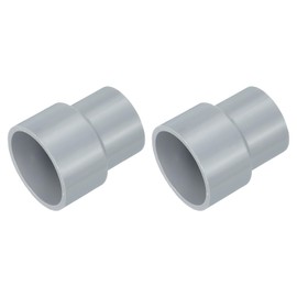 sourcing map 2 Pcs UPVC Reducer Pipe Fitting, 32x25mm PVC Straight Pipe Coupling Adapter Connector for Home Sewer Plumbing Water Line, Grey