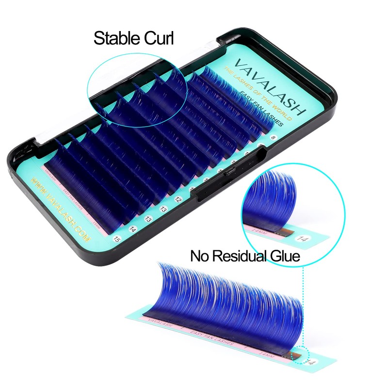 VAVALASH Colored Easy Fan Eyelash Extensions 0.07 D Curl 8-15mm