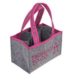 ootb 71/3159 Lady's Bag Prosecco to Go Women's Handbag Bottle Carrier Shopping Bag, gray, Storage bag in Prosecco theme