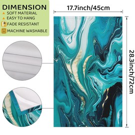 DJYQBFA Teal Blue Marble Liquid Texture Kitchen Towels Set of 2 Highly Absorbent Hand Towels Dish Cloths for Bar Tea Home Household 28.3x17.7 inch