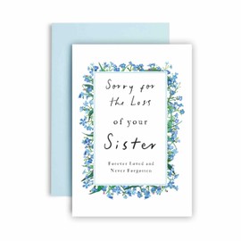 Huxters Sympathy Card for Sister Condolences Thinking of You Losing Your Sister Forget Me Not Flowers - 14.8cm (Sister)